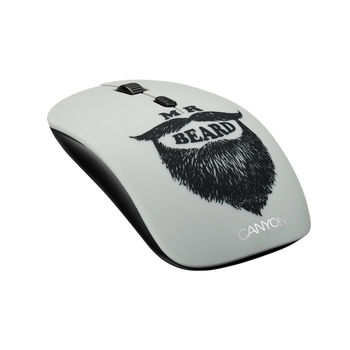 Wireless Mouse Canyon CND-CMSW401BD, Optical, 800-1600dpi, 4 buttons, Ambidextrou, 1xAA, Black/Pic. 