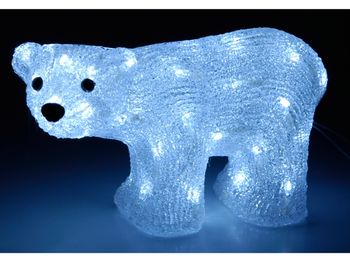 Figurina cu lumina "Urs Alb" 50LED, 30X18сm, 8 regimuri 