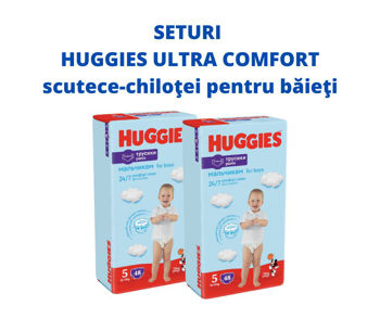 1 Set 2 pachete scutece-chiloţel Huggies pentru băieţel 5 (13-17 kg), 2x48 buc. 