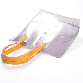 Bază transparentă pentru geantă, cu mânere / Muștar 