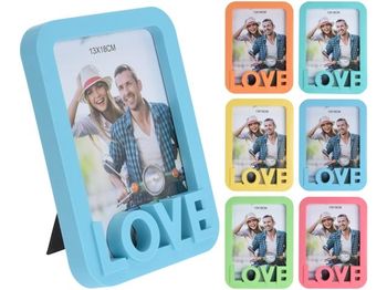 Rama foto din plastic 18X13cm "Love", diverse culori 