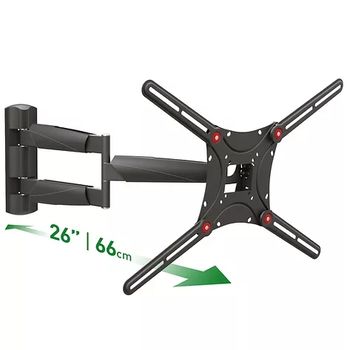 Wall Mount Barkan ''BM443LP'' Black 13"-75" Move Long, max.43kg, VESA mm: up to 600x400mm 