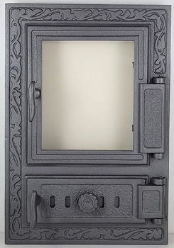 Дверца чугунная со стеклом правая FPM2R 
