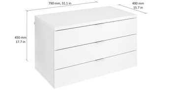cumpără Dulap cu 3 sertare 800x400x450 mm, alb în Chișinău 