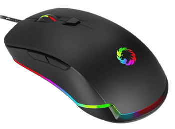 Gaming Mouse & Pad Gamemax MG7, Optical, 1200-3200 dpi, 6 buttons, Ergonomic, RGB, Black, USB 