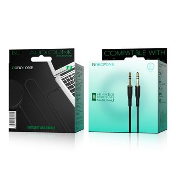 Кабель Borofone BL1 Audiolink AUX (1м) [Black] 