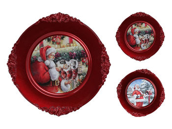 Тарелка декоративная 33сm "Счастливого Рождества!", красный 