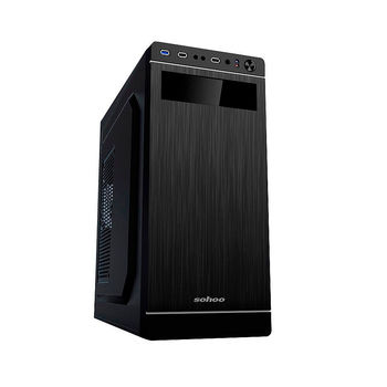 Case Miditower ATX Sohoo 5907BS Black-Silver, 500W, 12cm fan, 24 pin, 2xSATA cables, 1xUSB 3.0, 2xUSB 2.0 & Audio (carcasa/корпус)