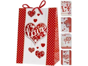 Пакет подарочный "Valentine" с сердцем, 16X11.5X6cm 