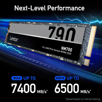 Solid state drive intern 4TB SSD M.2 Type 2280 PCIe 4.0 x4 NVMe Lexar NM790 LNM790X004T-RNNNG, Read 7400MB/s, Write 6500MB/s
