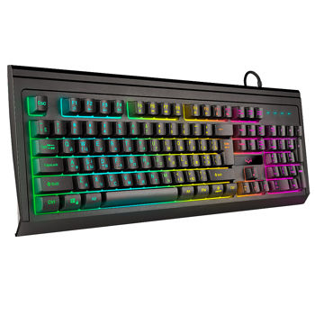 Tastatura gaming SVEN KB-G8400 Programmable Gaming Keyboard, membrane with tactile feedback,104 keys, 12Fn\keys, Customizable RGB backlight, 1.8m durable braided cable, USB, Black, Rus/Ukr/Eng (tastatura/клавиатура)