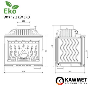 Focar KAWMET W17 Dekor EKO 12,3 kW 