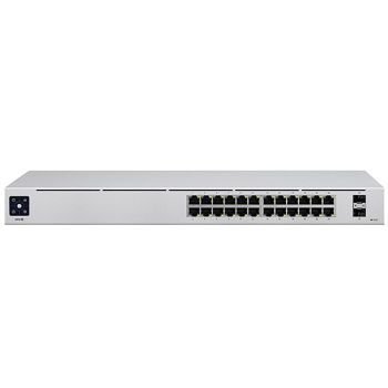 Коммутатор Ubiquiti UnFi Switch 24 (USW-24), 24-Port Gigabit Switch with SFP Managed Layer 2, 2-ports SFP, 24 10/100/1000 Mbps Ethernet RJ45 Ports, 1.3" Touchscreen display, Non-Blocking Throughput: 26 Gbps, Switching:52 Gbps, Rackmountable