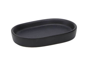 Săpunieră ovală Tendance, neagră, ceramică 