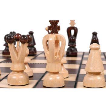 Шахматы + шашки деревянные 35x35 см CH165A (5237) 