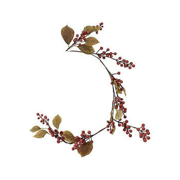 Plantă artificială Promstore 52541 Ramura cu fructe rosii si frunze 100cm, Autumn