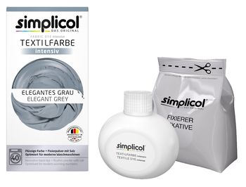 SIMPLICOL Intensiv - Elegantes Grau - Краска для окрашивания одежды в стиральной машине, элегантный серый! 