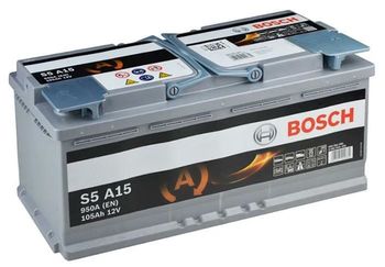 Bosch S5 AGM 12V 105Ah 950EN 394x175x190 -/+ 