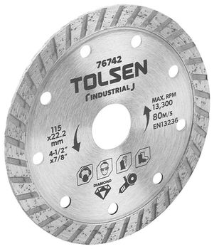 купить Диск алмазный цельный 115 x 22,2 мм 4-1/2"x7/8"  TOLSEN в Кишинёве 