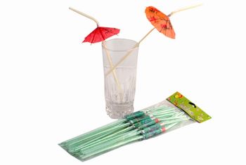 Set paie pentru cocktail cu decoratiune "umbrelute" 20buc 