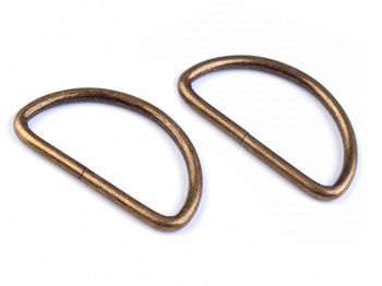Inel metalic tip D, 38 mm, alamă antică 