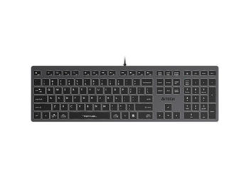 Keyboard A4Tech FX60, Low-Profile, Scissor Switch Keys, Chocolate Keycaps, Backlit, Grey, USB 