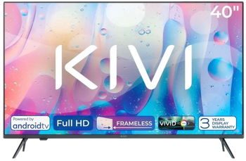 Телевизор 40" LED SMART TV KIVI 40F760QB, 1920x1080 FHD, Android TV, Black 