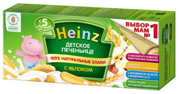 Детское печенье Heinz с яблоками, 160г. 