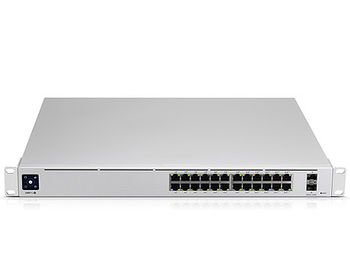 Ubiquiti UnFi Switch 24 (USW-24-POE), 24-Port 802.3at PoE Gigabit Switch with SFP, 2-ports SFP, POE+ IEEE 802.3at/af, PoE Output 95W, 1.3" Touchscreen display, Non-Blocking Throughput: 26 Gbps, Switching Capacity: 52 Gbps, Rackmountable