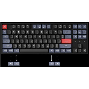 Клавиатура Keychron K8 Pro QMK/VIA Wireless Custom Mechanical Keyboard (K8P-H1) Black, 80% TKL layout, RGB Backlight, Gateron G pro Mechanical Red Switch, Hot-Swap, Bluetooth, USB Type-C, gamer (tastatura/клавиатура)
