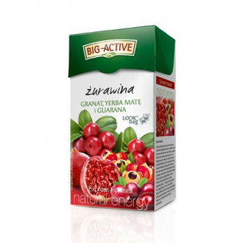 Чай фруктовый Big Active Cranberry, Pomegranate, Yerba Mate & Guarana, 20 шт 