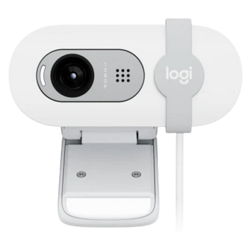 Camera Logitech BRIO 100, 1080p/30fps, FoV 58°, 2MP, Fixed Focus, Shutter, 1.5m, White 