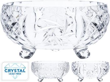 Bomboniera din cristal pe 3 picioruse D24cm, H12cm 