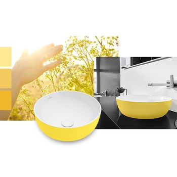 Lavoar cu montarea pe blat rotund Villeroy & Boch Artis TitanCeram, Lemon 