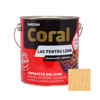 CORAL Lac pentru Lemn pe Baza de Apa 2,5 L, Incolor 