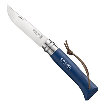 купить Нож складной Opinel Trekking №08, 8.5, with leather lace, dark blue, 002212 в Кишинёве 