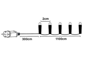 Luminite de Craciun "Ramura" 560LED alb, 11m, 8reg 