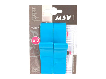 Cârlige pentru suportul de uscarea prosoapelor MSV, 2 buc, albastru/violet, din plastic 