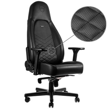 Gaming Chair Noble Icon NBL-ICN-PU-BLA Black/Black, User max load up to 150kg / height 165-190cm 