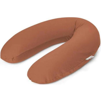 Pernă pentru gravide și mame care alăptează Doomoo B82 3 în 1 Buddy Tetra Jersey Terracotta din bumbac organic