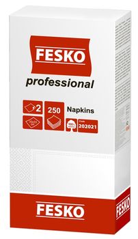 Șervețele  de masa Fesko Professional, 2 straturi, 250 foi, (albe). 