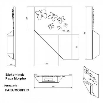 Биокамин PAPA MORPHO настенный 