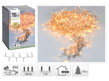 Luminite de Craciun "Fir" 700LED extra alb-cald, 14m, cablul transparent 