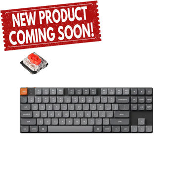 Tastatura Keychron K1 Max QMK/VIA Wireless Custom Mechanical Keyboard (K1M-H1), Ultra-slim, 80% TKL layout, RGB Backlight, Gateron Low-Profile 2.0 Mechanical Red Switch, Hot-Swap, 2.4GHz&Bluetooth, USB Type-C, gamer  (tastatura/клавиатура)