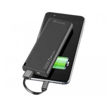 Power Bank Cellularline 5000mAh, HD Polimer Battery, Black 