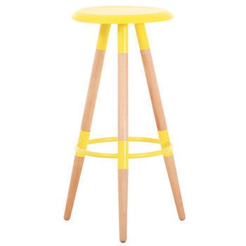 купить Барный стул с поверхностью из MDF и деревянными ножками, 370x780.5 мм, желтый в Кишинёве 