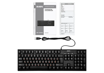 Tastatură SVEN KB-S300, Cu fir, Negru 
