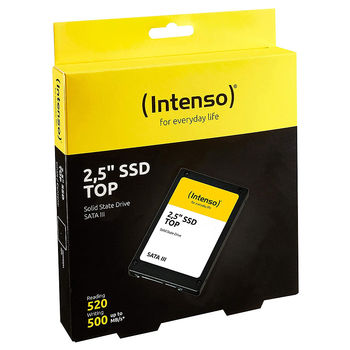 512GB SSD 2.5" Intenso Top (3812450), 7mm, Read 520MB/s, Write 500MB/s, SATA III 6.0 Gbps (solid state drive intern SSD)
