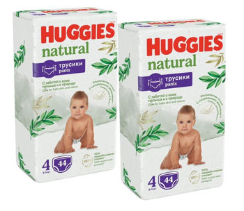 купить Набор 2шт. х Трусики Huggies Natural 4  (9-14 kg)  44шт в Кишинёве 