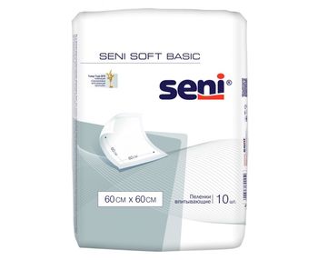 Впитывающие пеленки для постели Seni Basics Soft, 60x60 см, 10 шт. 